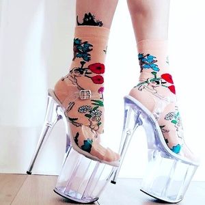 Pleasers clear platform heels